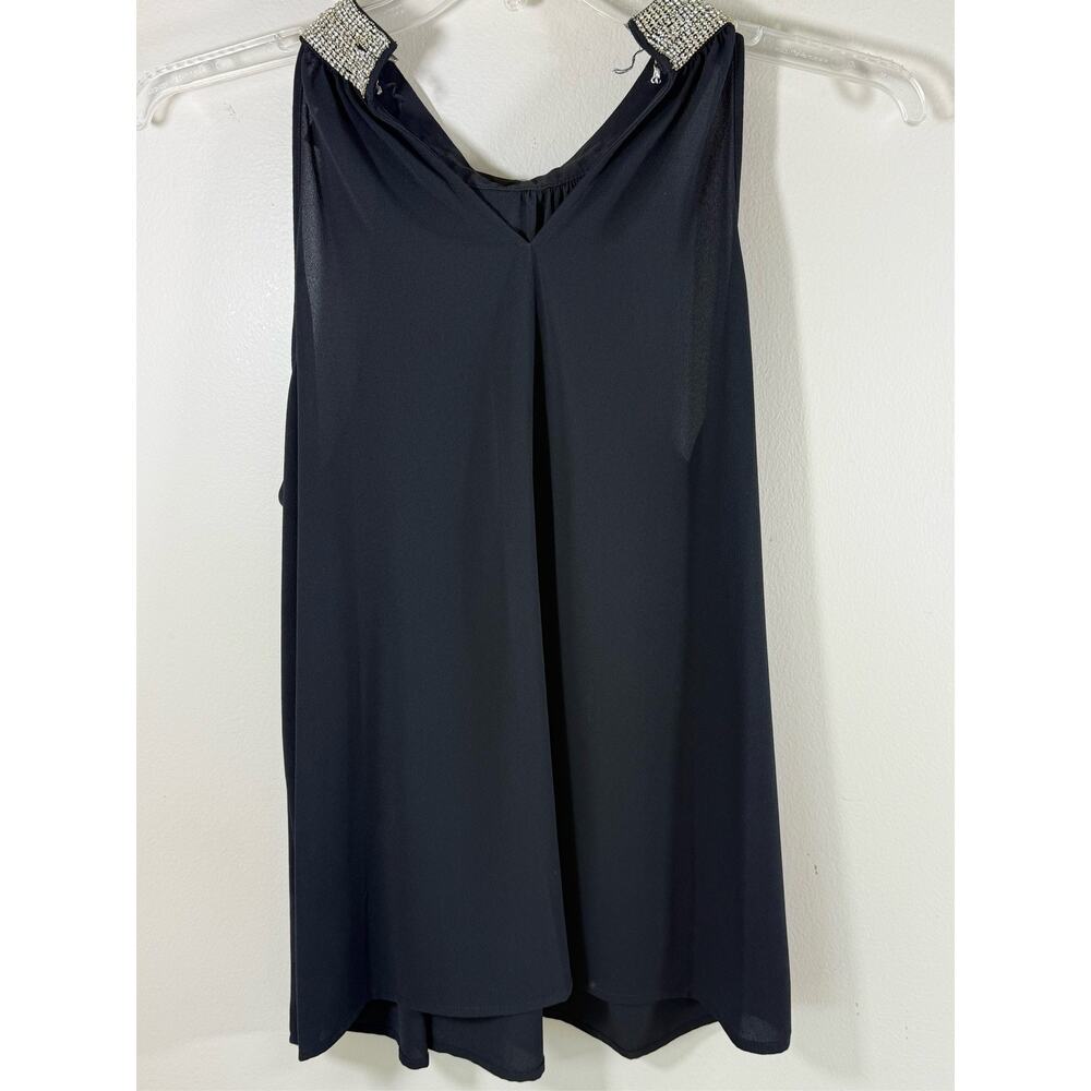 Worthington Black Embellished Rhinestone Halter Top Dressy - Picture 7 of 7